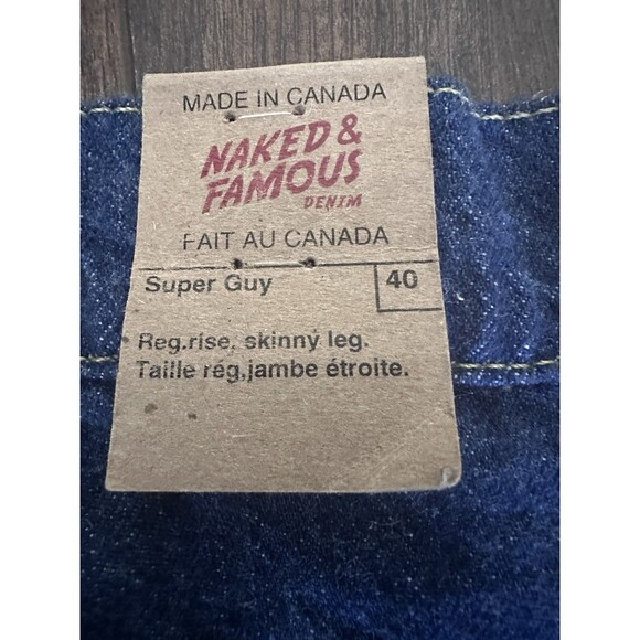 Naked and Famous Men's Jean New Frontier Selvedge Super Guy Blue Denim 40W/35L - Picture 6 of 7